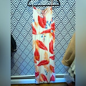 Floral Maxi Dress - Red and Blue